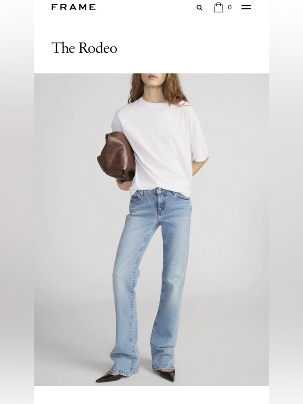 Frame $298 Rodeo Low Rise Boot Cut Jeans 24
